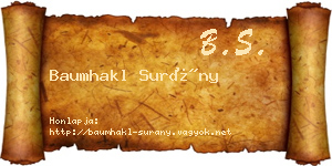 Baumhakl Surány névjegykártya